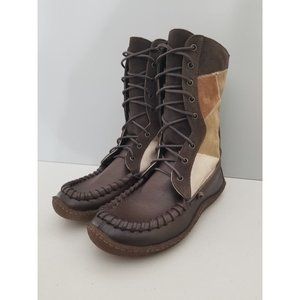 Punto Pigro for Urban Outfitters Eschimese Lace Tall Boot Neutral Multi Size 38